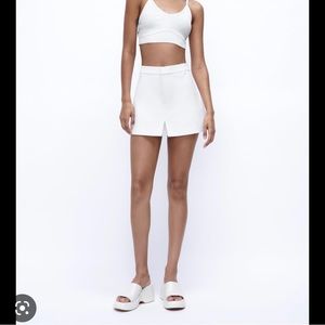 Zara White Split Skirt w/ Shorts